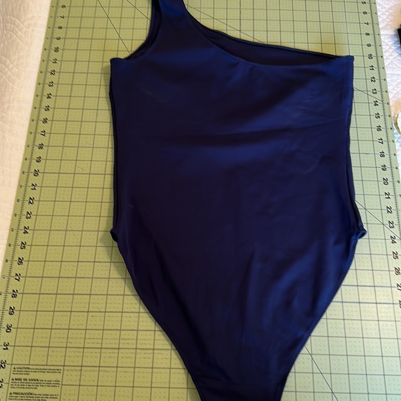 1 shoulder navy blue swimsuit - Picture 2 of 4
